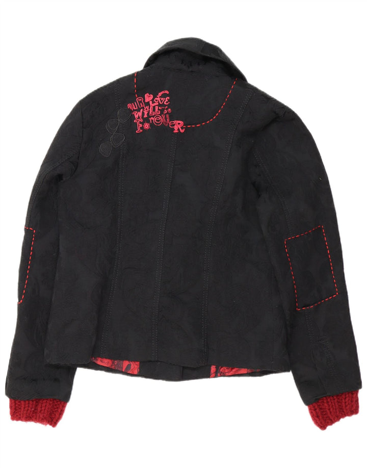 Jachetă pentru femei Desigual Graphic cu 3 nasturi EU 46 XL Negru Floral