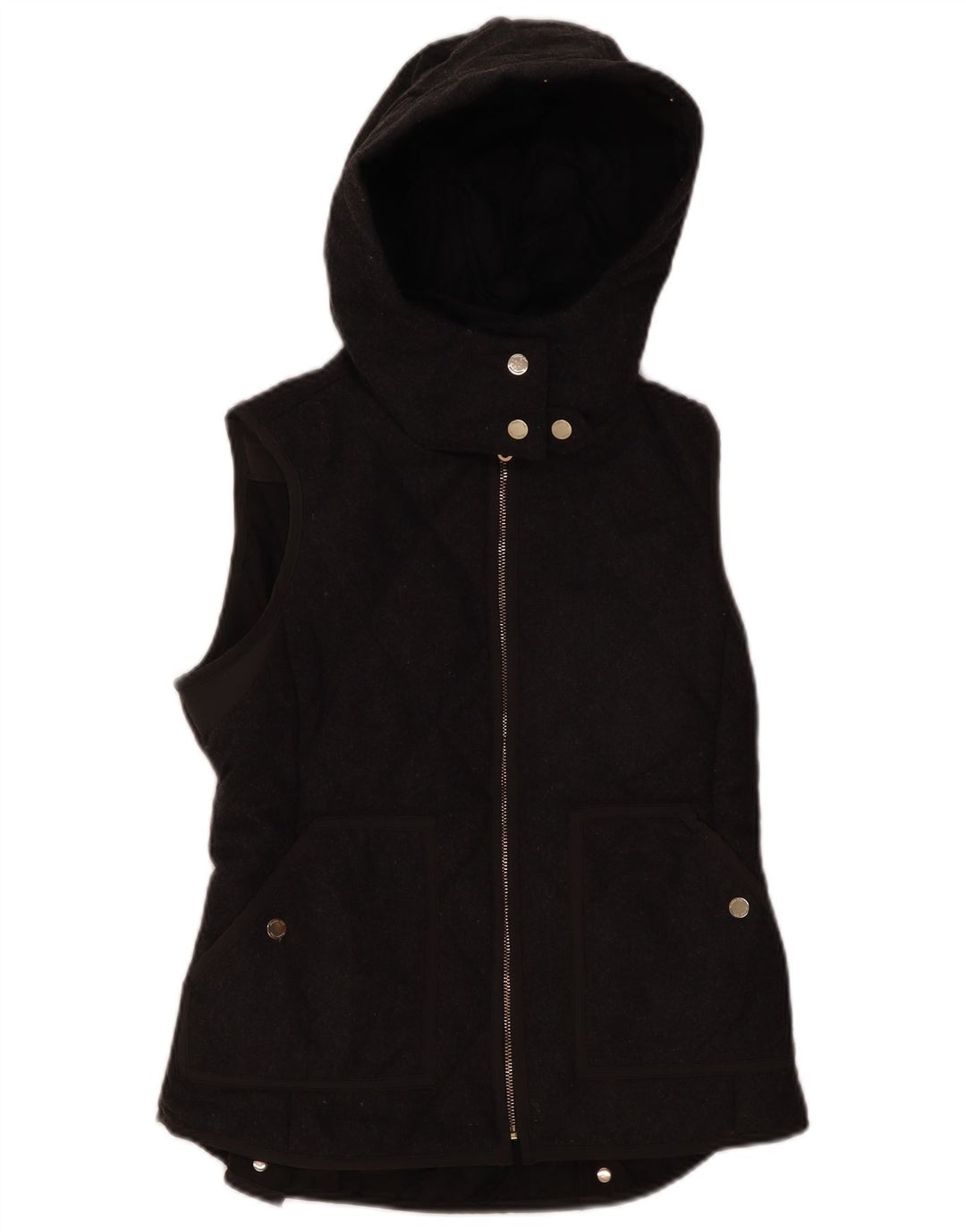 Massimo Dutti Gilet matlasat cu glugă pentru femei UK 12 Medium Gri Poliester