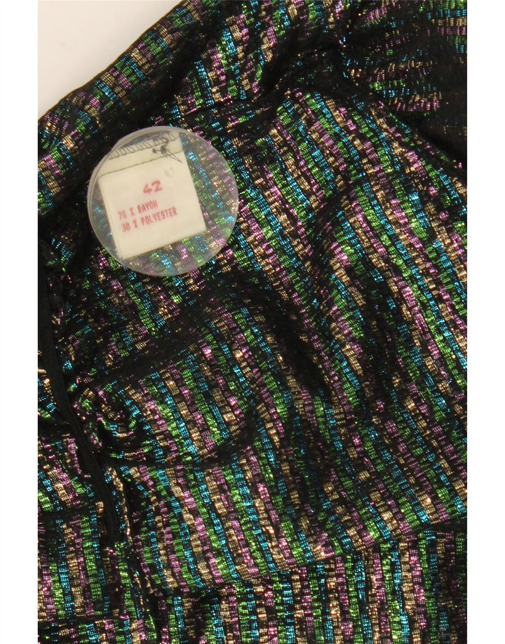 Bluză Cămașă Vintage Femei IT 42 Mediu Multicolor Geometric