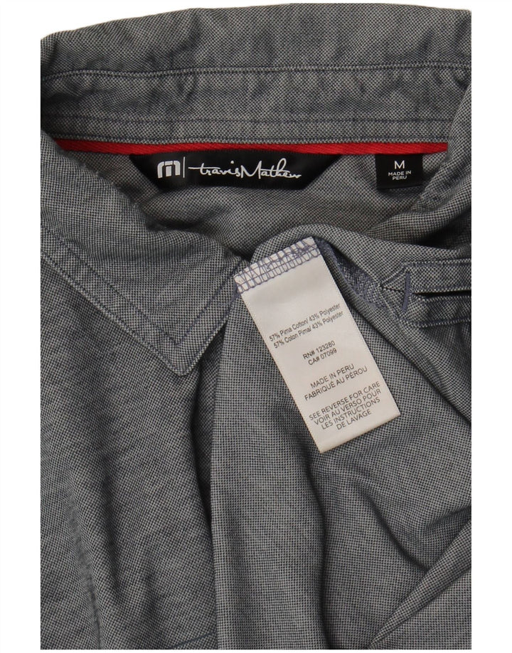 Tricou polo pentru bărbați Travis Mathew, bumbac cu dungi gri mediu