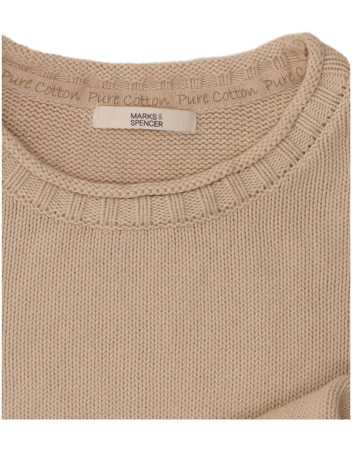 Pulover pentru femei Marks & Spencer cu decolteu rotund UK 10 Mic Bej