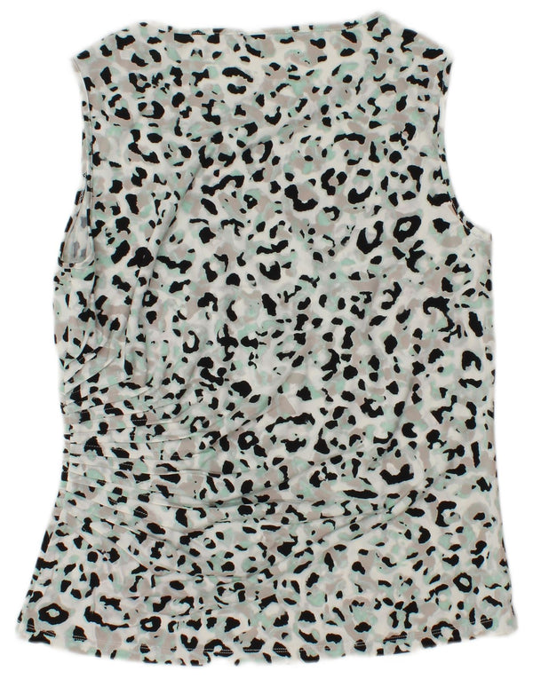 CALVIN KLEIN Vest Top Femei UK 12 Medium Multicolor Animal Print