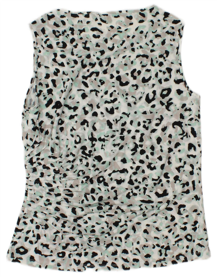 CALVIN KLEIN Vest Top Femei UK 12 Medium Multicolor Animal Print