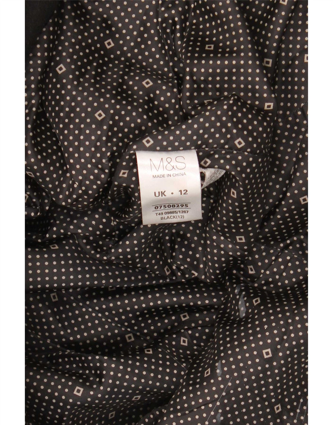 Palton dublu pentru femei Marks & Spencer UK 12 Poliester mediu negru
