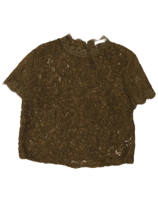 Bluză Crop Top Trafaluc pentru femei Zara UK 16 Poliester kaki mare