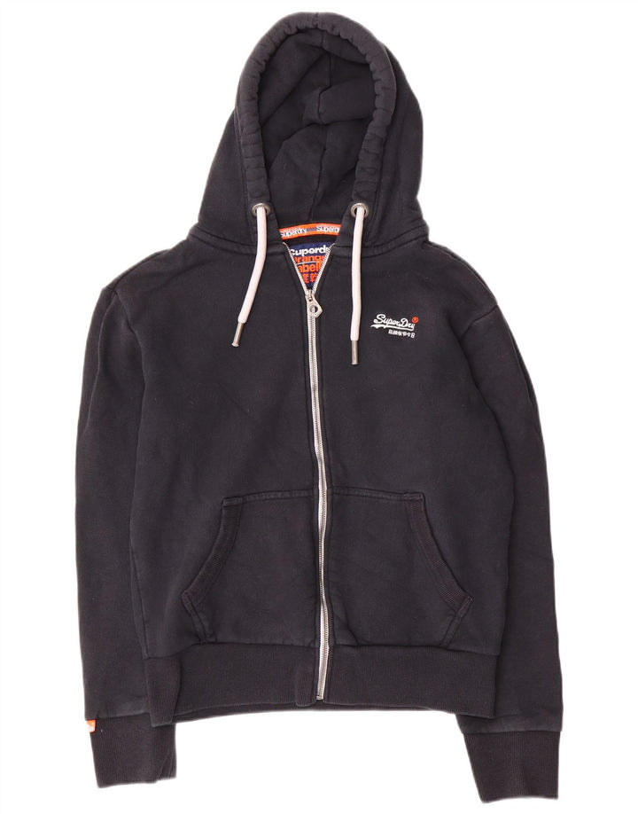 Pulover Superdry pentru bărbați, cu fermoar, bumbac, albastru bleumarin