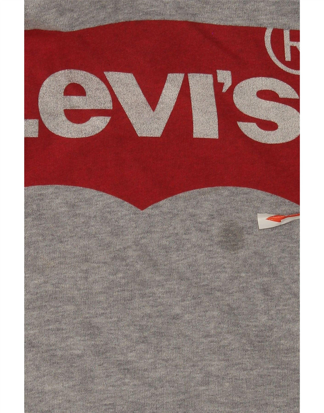 Pulover Levi's pentru bărbați cu capota cu grafică, bumbac cu pete, gri mediu