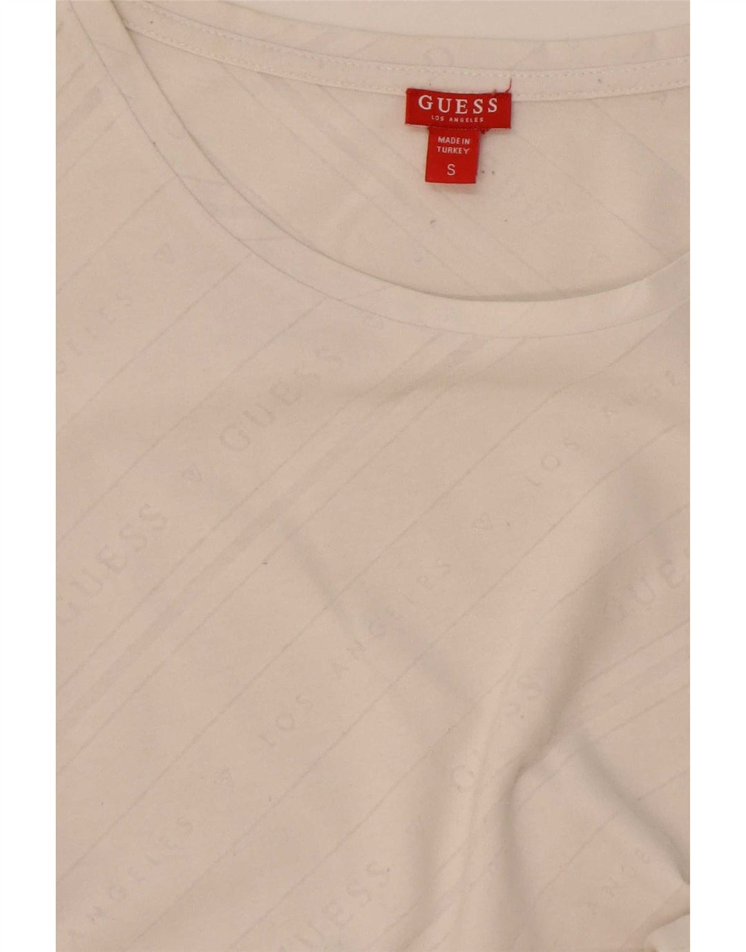 Tricou grafic Guess pentru femei Top UK 10 Small Off White