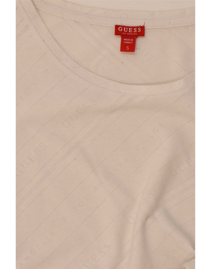 Tricou grafic Guess pentru femei Top UK 10 Small Off White