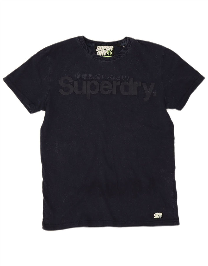 Tricou grafic pentru bărbați Superdry Top mediu din bumbac bleumarin