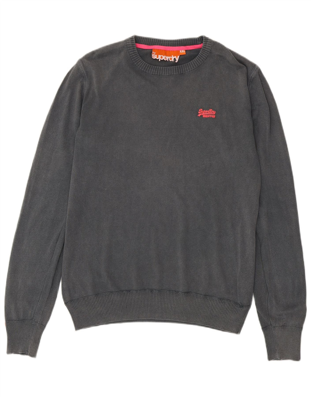 SUPERDRY Pulover pentru bărbați cu decolteu triplu, bumbac gri 2XL