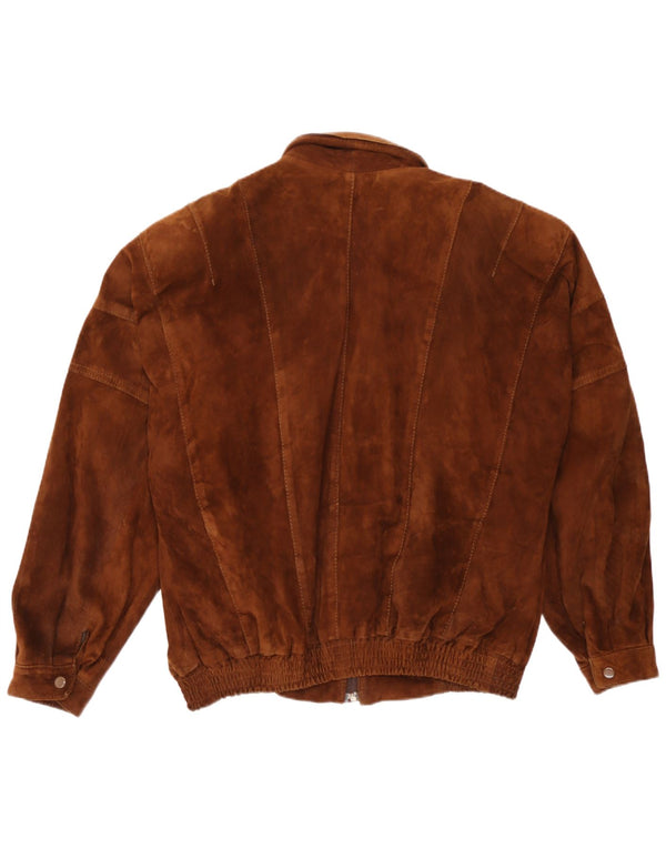 Jachetă Bomber din piele intoarsa pentru barbati vintage UK 44 2XL piele maro