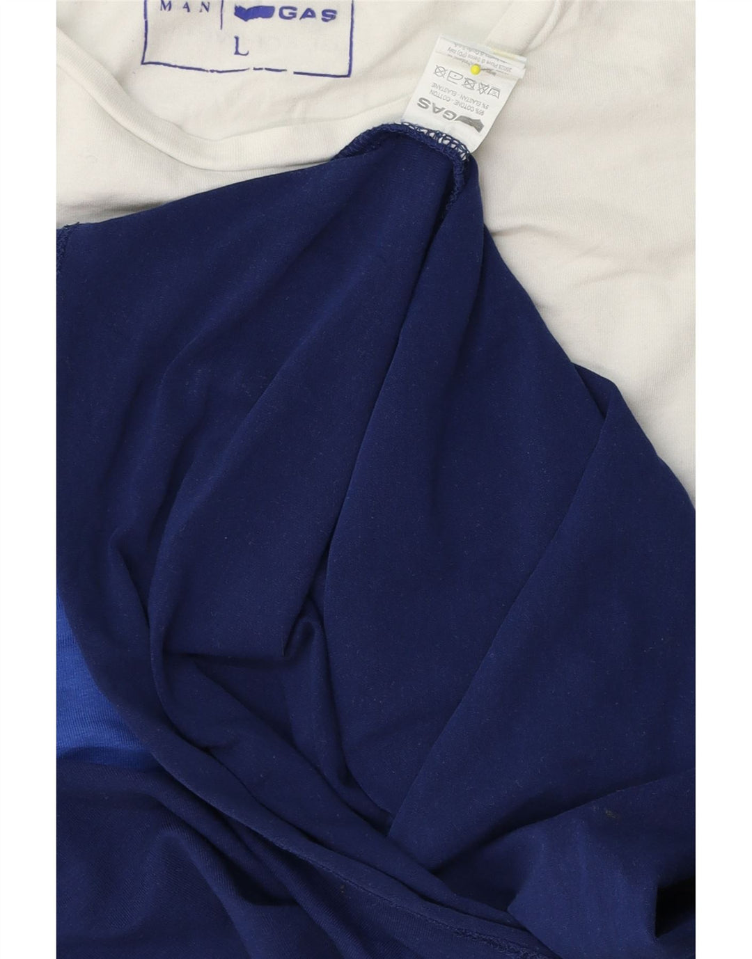 Tricou pentru bărbați Gas Top mare, albastru, color block, bumbac