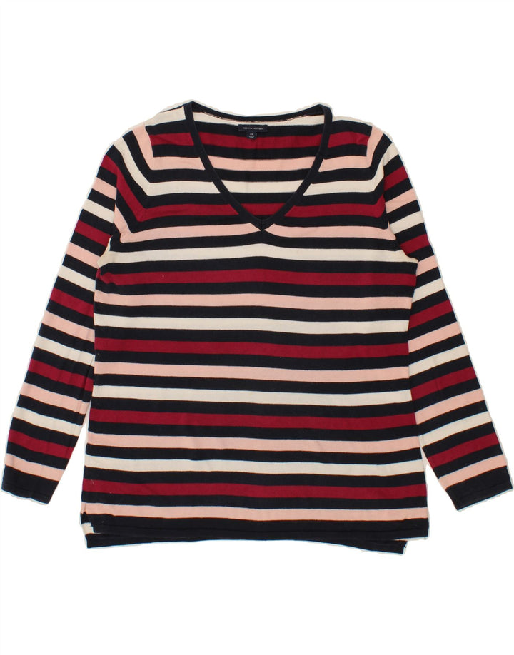 TOMMY HILFIGER Womens V-Neck Jumper Sweater UK 16 Large Multicoloured Vintage Tommy Hilfiger and Second-Hand Tommy Hilfiger from Messina Hembry 
