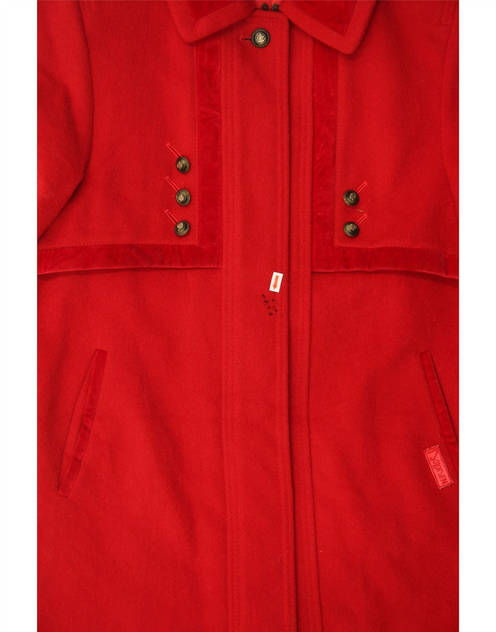 VINTAGE Womens Overcoat UK 12 Medium Red Vintage Vintage and Second-Hand Vintage from Messina Hembry 