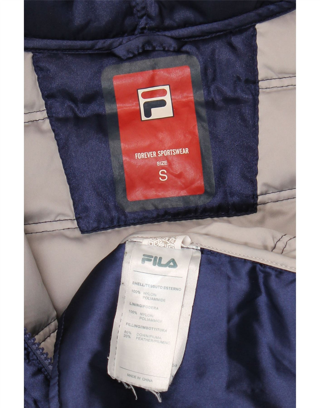 Jachetă căptușită cu glugă Fila pentru femei UK 10 Small Navy Blue Marine