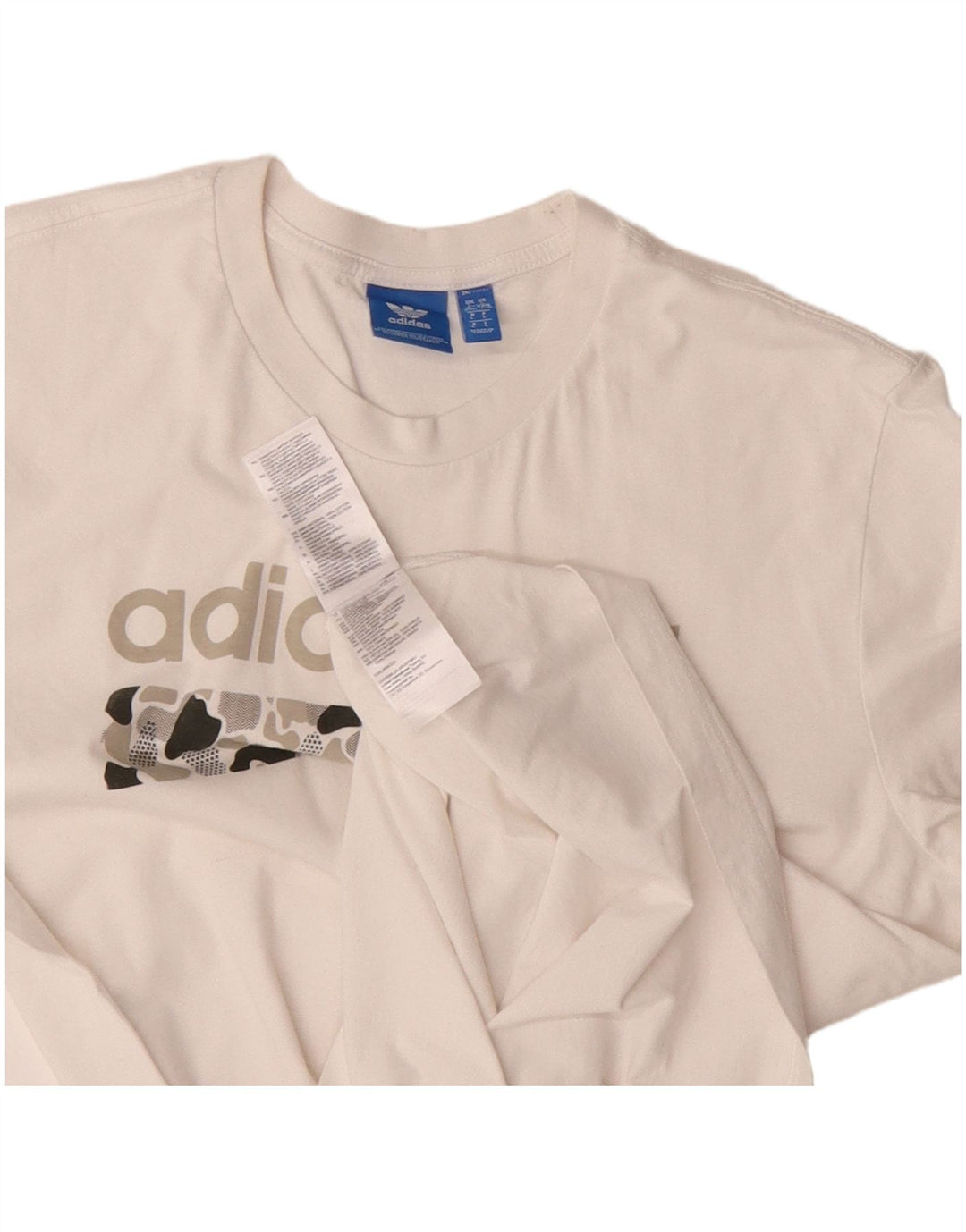 Tricou grafic Adidas pentru bărbați Top mare din bumbac alb