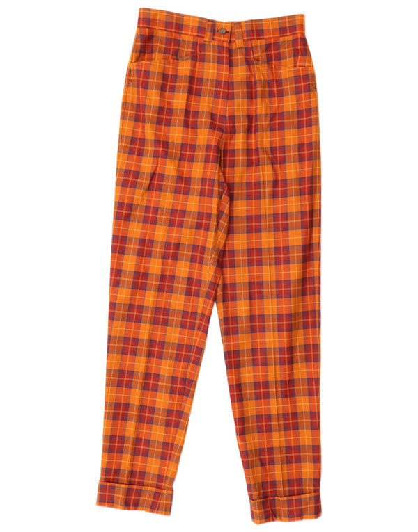 Pantaloni casual conici pentru femei Jean Pierre IT 40 Small W26 L28 Portocaliu carouri