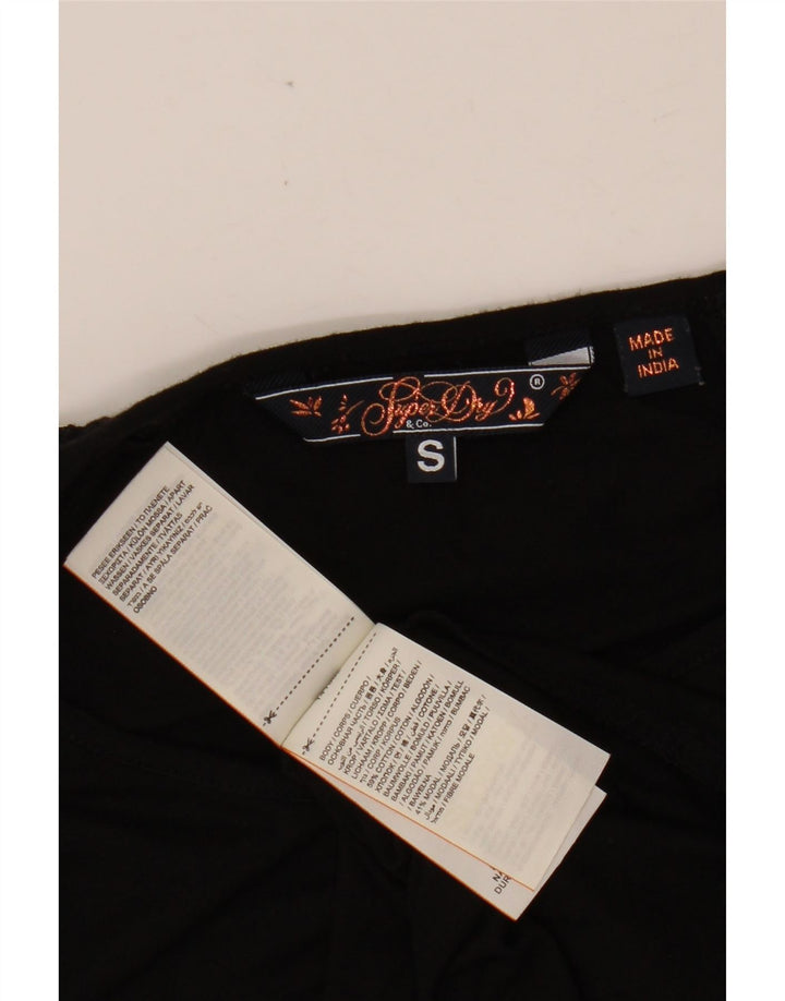 SUPERDRY Tricou pentru femei Top UK 10 Small Black Bumbac