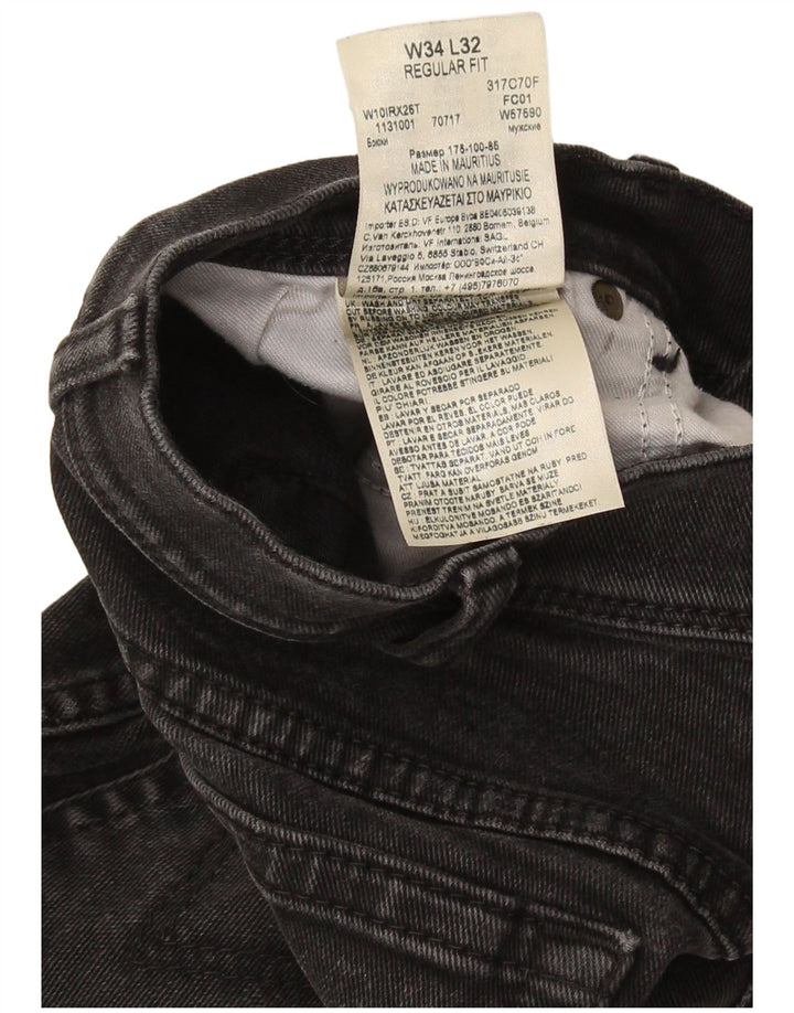 Blugi drepti pentru bărbați Wrangler, cu ajustare normală, W34 L32, bumbac gri