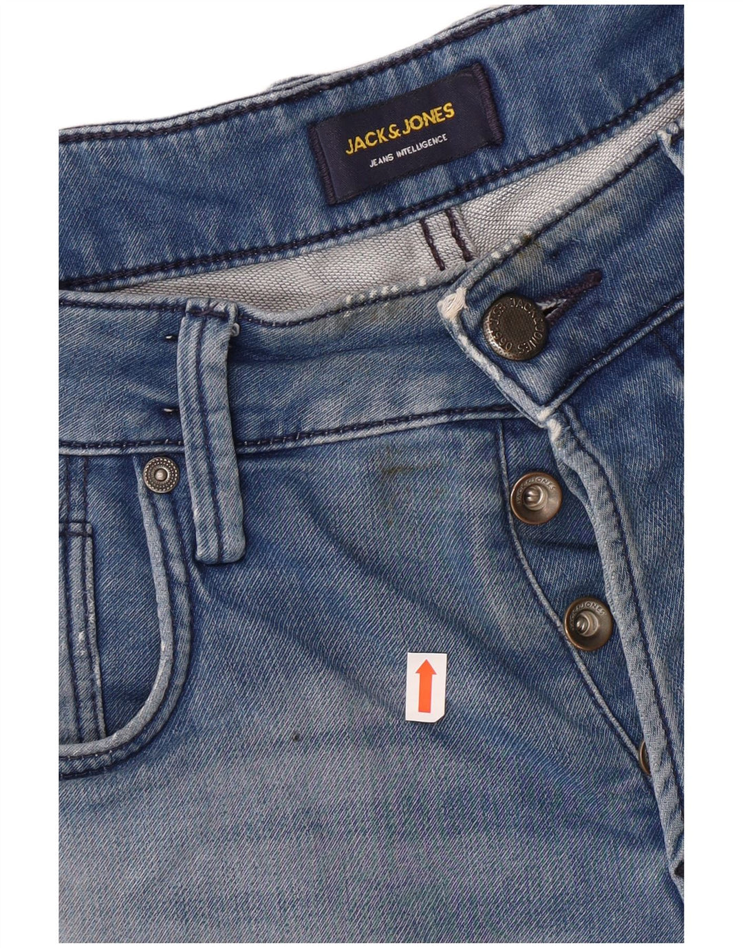 JACK & JONES Pantaloni scurți din denim pentru bărbați, mediu W32, bumbac albastru