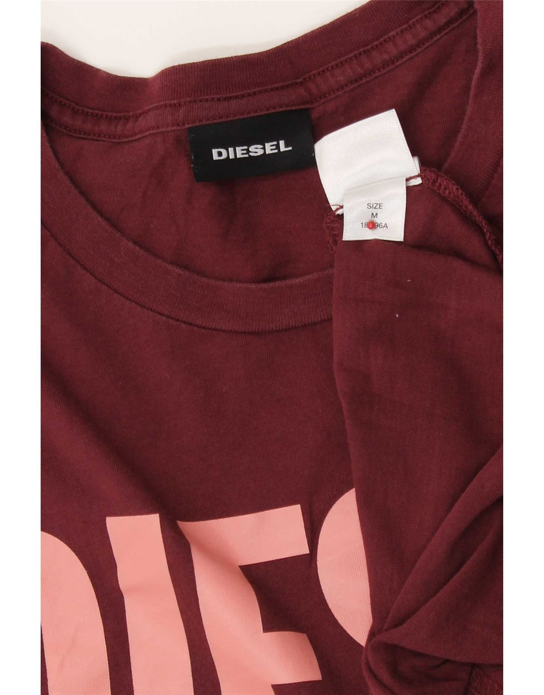 Tricou grafic pentru bărbați Diesel Top Medium Burgundy Bumbac
