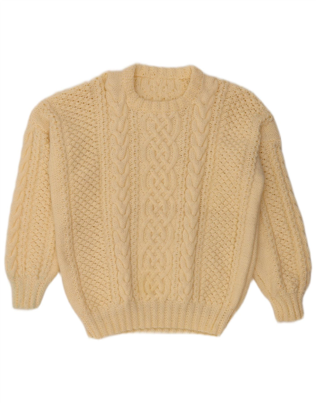 Pulover VINTAGE pentru femei cu decolteu triplu UK 14, mare, alb