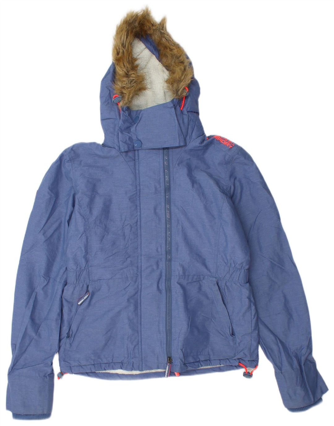 SUPERDRY Jachetă Windbreaker cu glugă pentru femei UK 14 Medium Blue