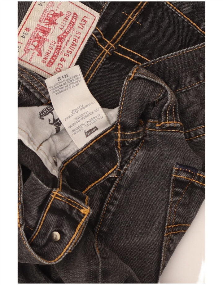 LEVI'S Blugi 504 drepti pentru bărbați W34 L32 bumbac negru