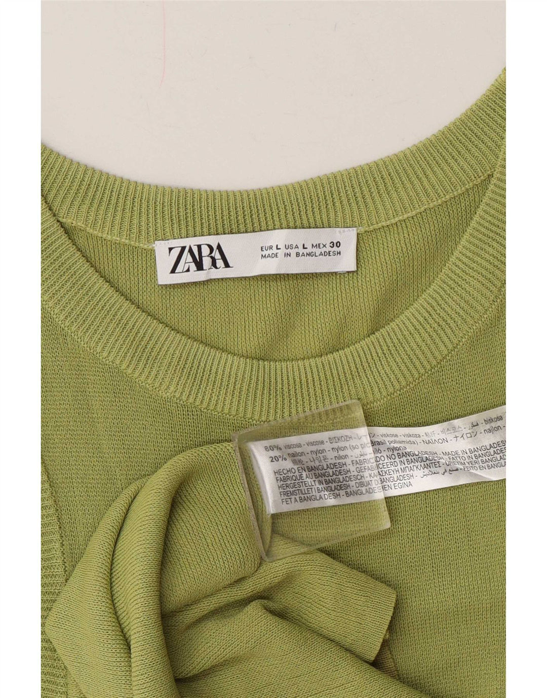 Vest Vest Top Femei Zara UK 14 Large Green Viscose