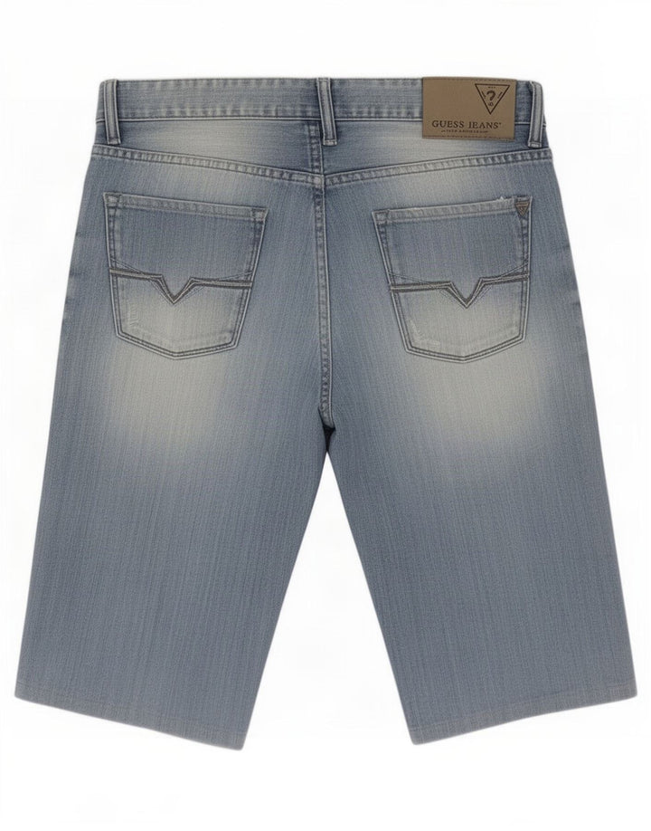 Pantaloni scurți slim denim Guess pentru bărbați, mediu W31, bumbac albastru