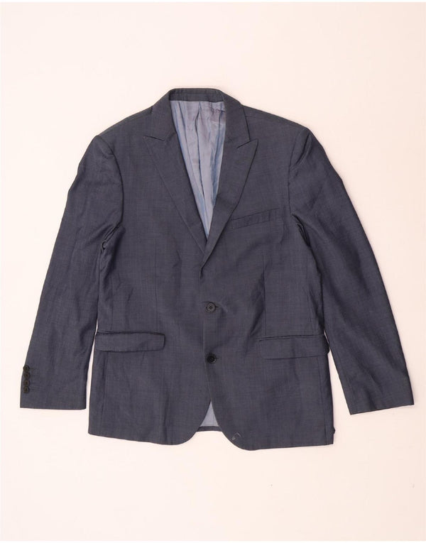 Jachetă Dkny pentru bărbați cu 2 nasturi, UK 42 XL, lână bleumarin