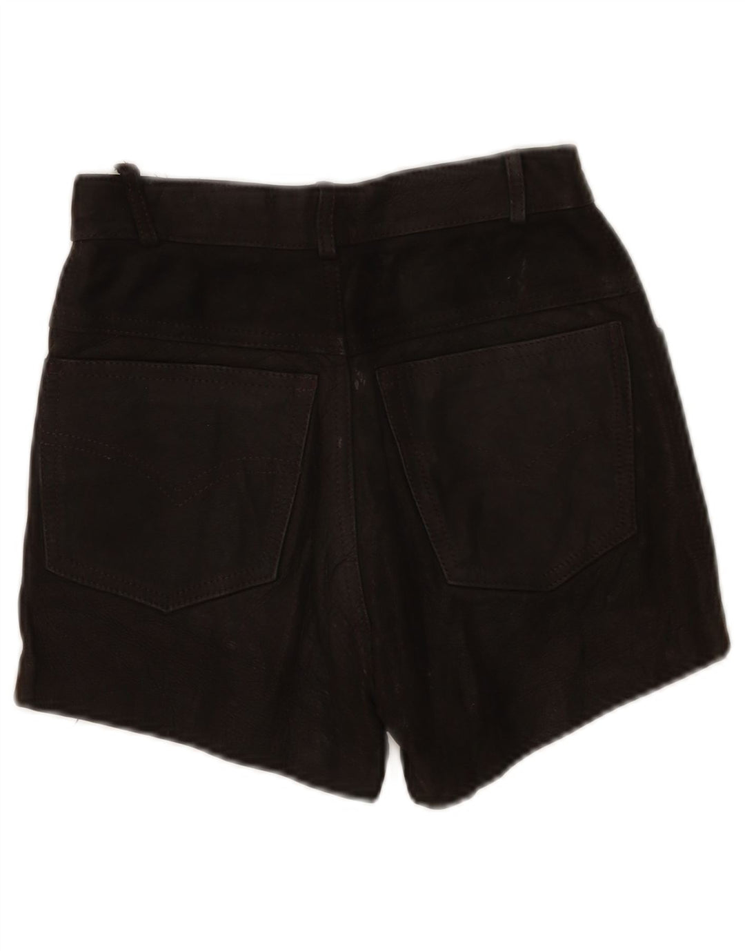 Pantaloni scurti din piele vintage pentru femei W24 XS negru