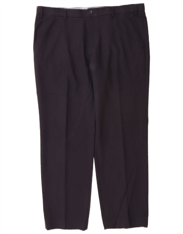 Pantaloni chino pentru bărbați Marks & Spencer, cu ajustare normală, L40 L31, poliester bleumarin
