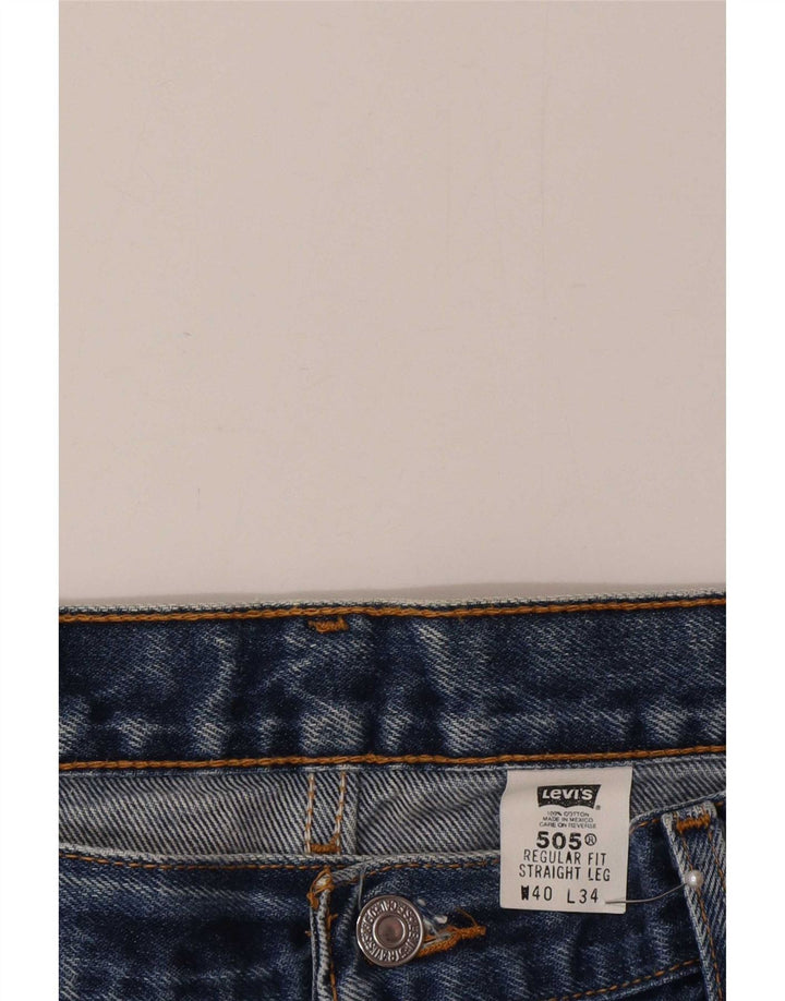 Blugi drepti pentru bărbați Levi's 505, cu ajustare normală, L40 L34, bumbac albastru