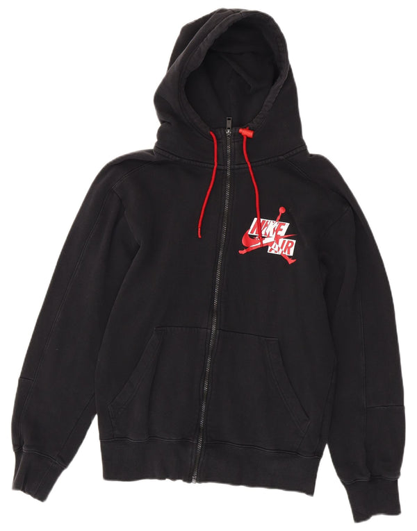 Pulover Jordan pentru femei, supradimensionat, cu capota, cu fermoar, UK 6 XS, bumbac negru