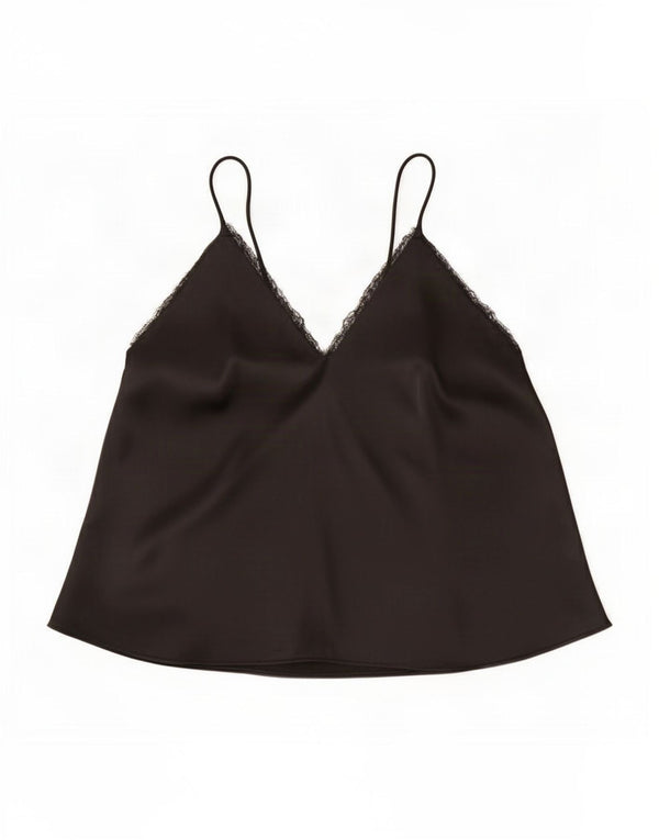 Top Crop pentru femei Zara UK 14 Poliester negru mare