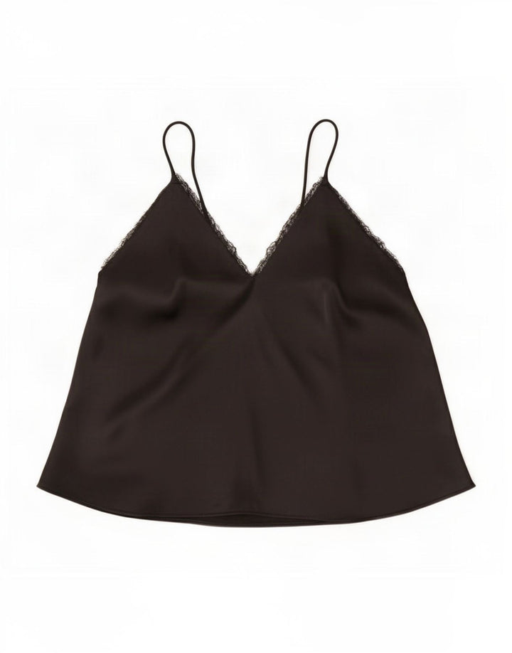 Top Crop pentru femei Zara UK 14 Poliester negru mare
