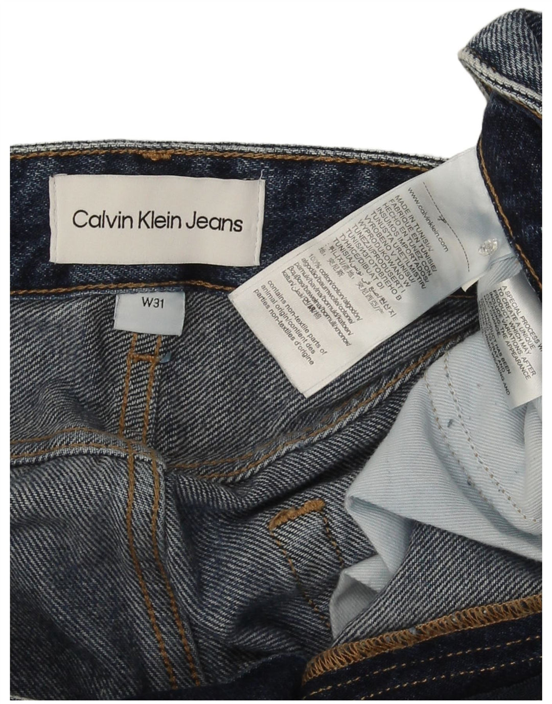 Calvin Klein Blugi Slim Distressed pentru bărbați W31 L26 Bumbac albastru