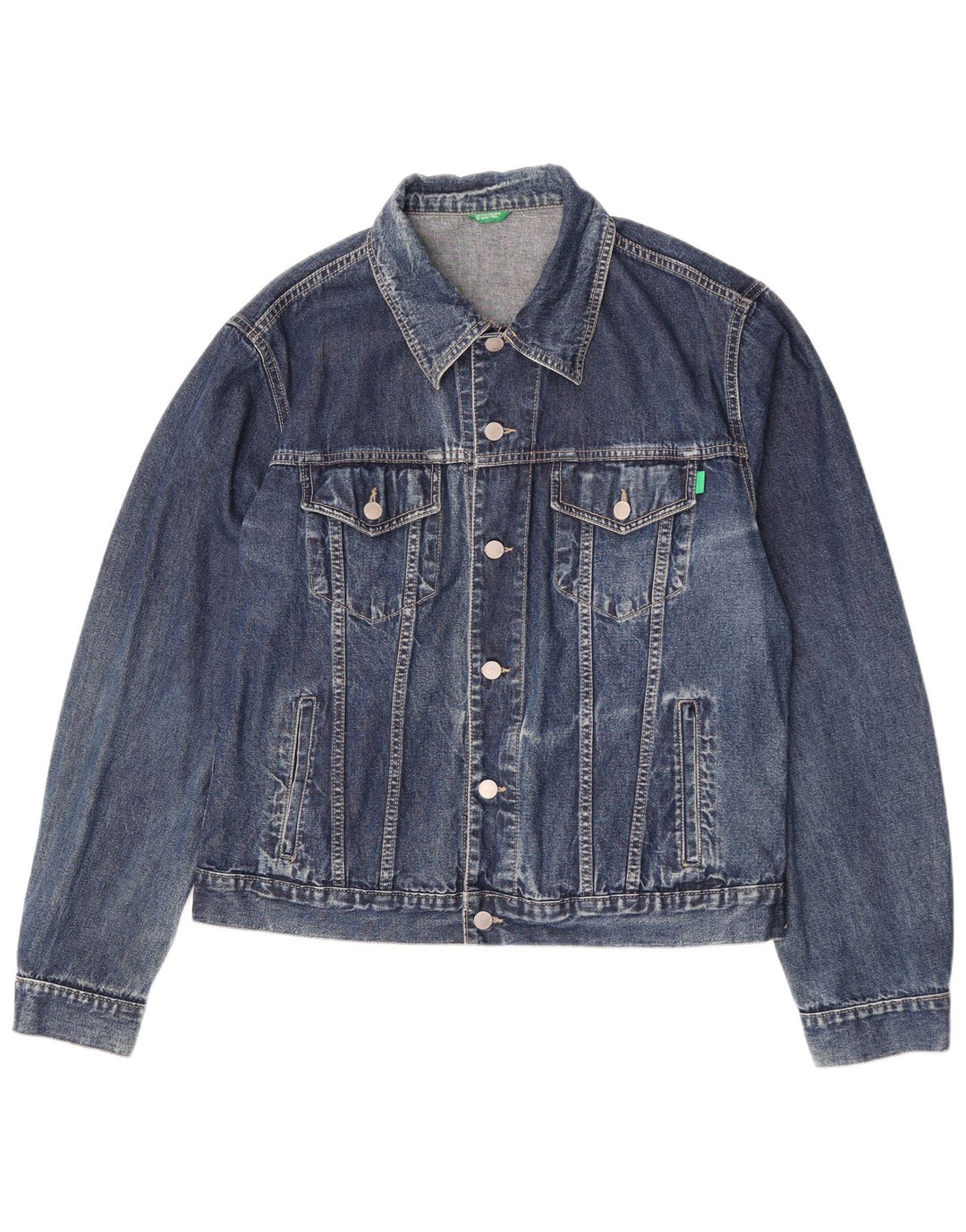 Jachetă de blugi pentru bărbați Benetton UK 42 XL Bumbac albastru