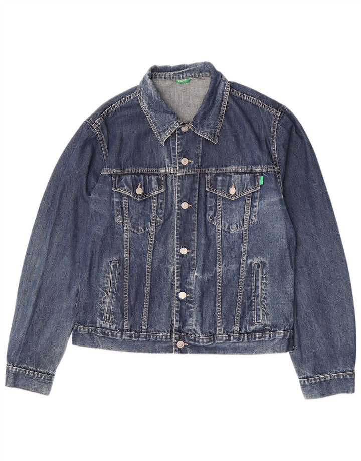 Jachetă de blugi pentru bărbați Benetton UK 42 XL Bumbac albastru