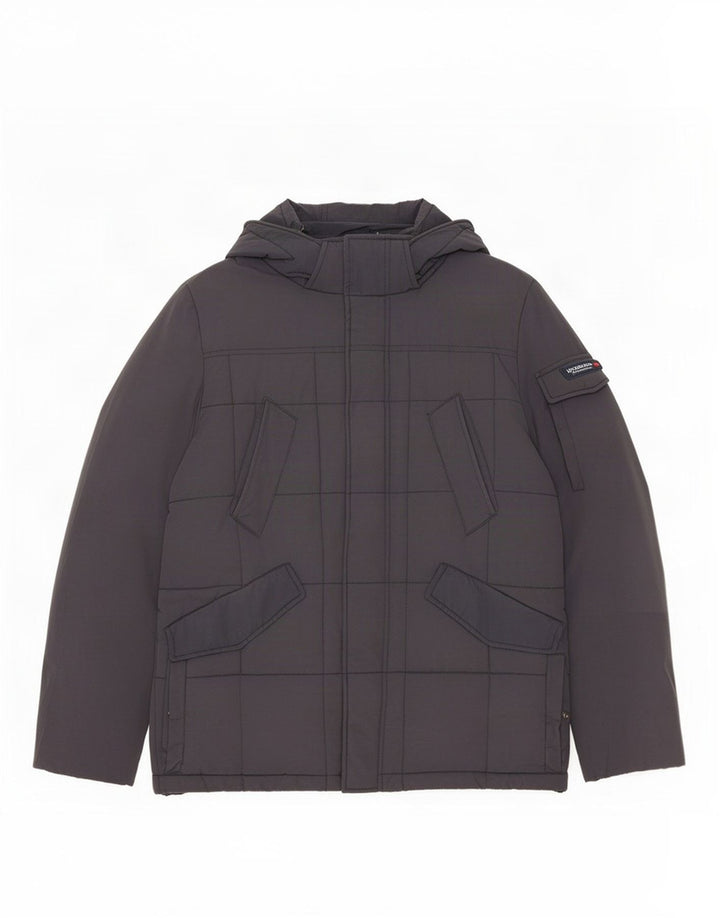 Jachetă căptușită cu glugă Woolrich pentru bărbați UK 40 mare, nailon bleumarin