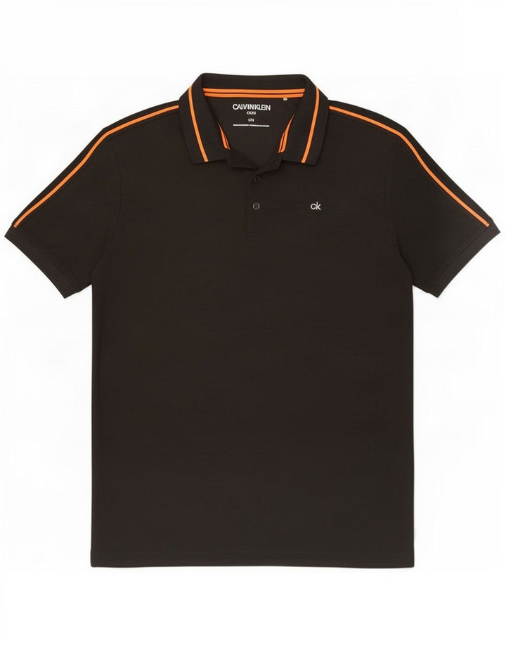 Calvin Klein Golf Polo pentru bărbați Poliester negru mare