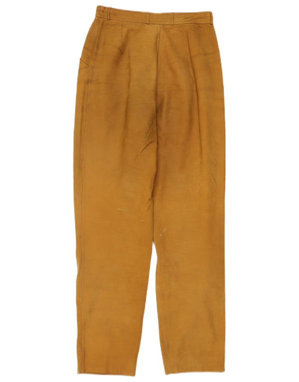 Pantaloni din piele vintage pentru femei cu talie înaltă IT 42 Medium W26 L30 Bej