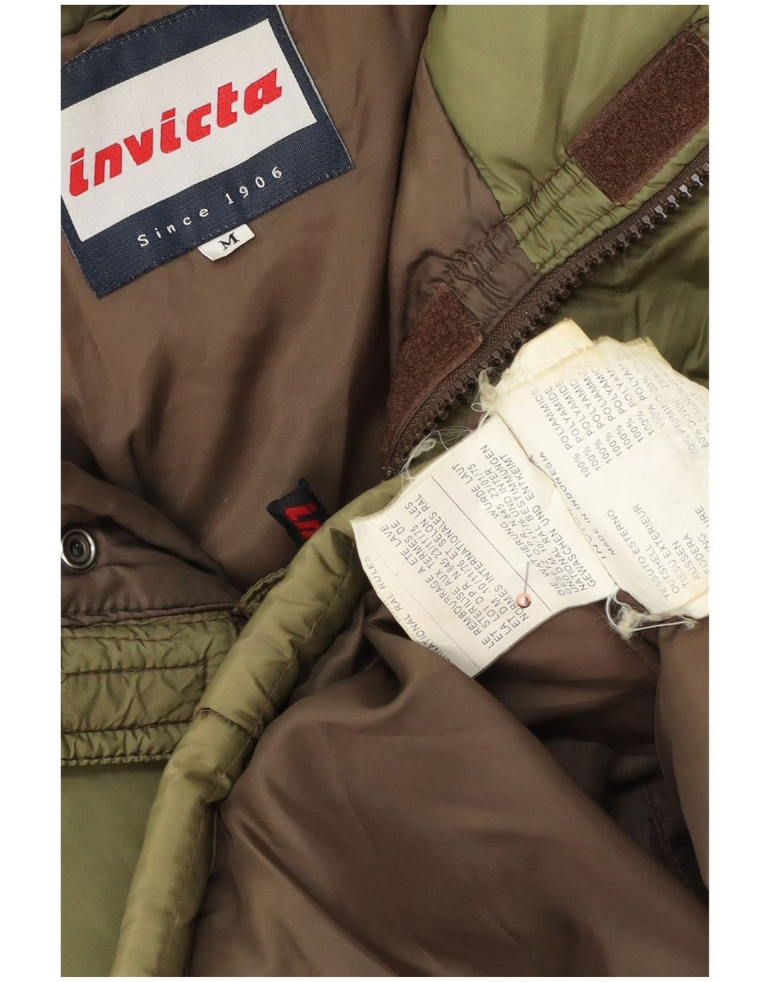 Jachetă căptușită pentru bărbați INVICTA, cu o formă lejeră, UK 38 Medium Kaki Poliamidă