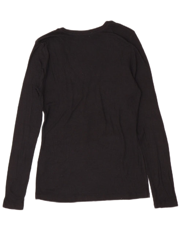 Top femeie Zara cu mânecă lungă UK 14 mare negru modal
