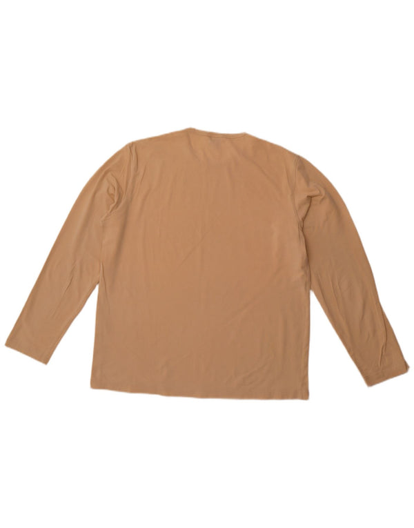 CALVIN KLEIN JEANS Top pentru femei cu mânecă lungă UK 18 XL bumbac bej