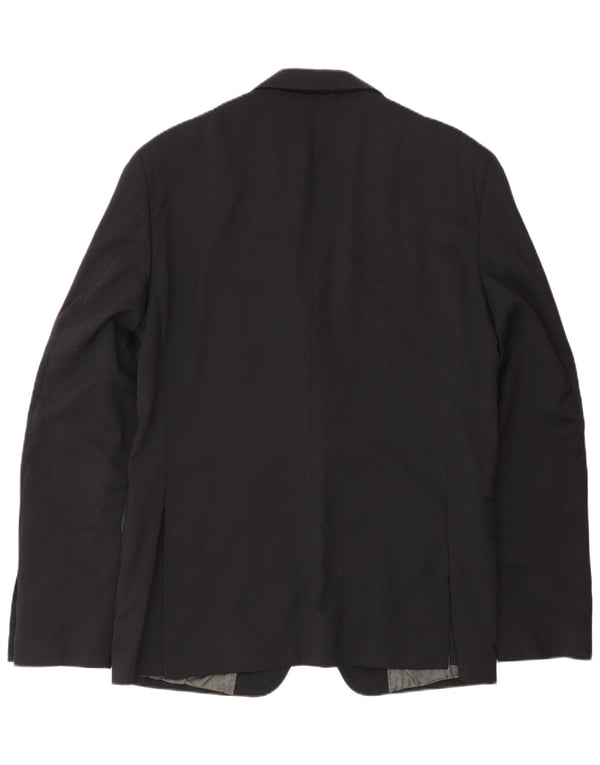 Jachetă Calvin Klein pentru bărbați cu 2 nasturi IT 52 XL Lână virgină neagră