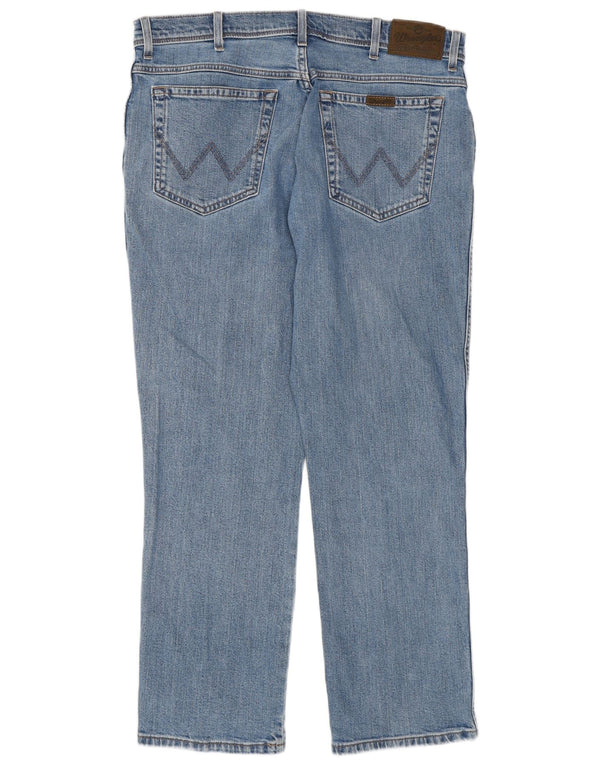 Blugi drepți Wrangler pentru bărbați, cu ajustare normală, W36 L30, bumbac albastru