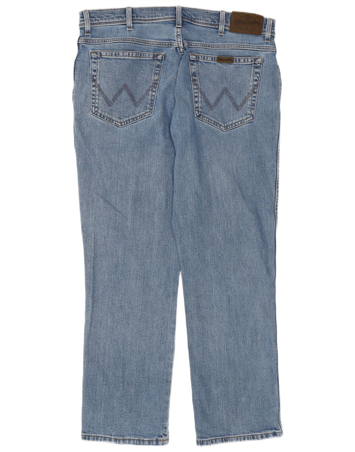 Blugi drepți Wrangler pentru bărbați, cu ajustare normală, W36 L30, bumbac albastru